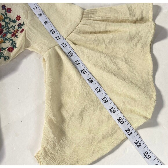 Umgee Boho Floral Embroidered Mini Dress Size M Cream Multi Bell Sleeve NWOT - Picture 13 of 15